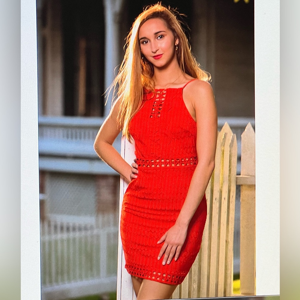 TOPSHOP red lace dress Size 4